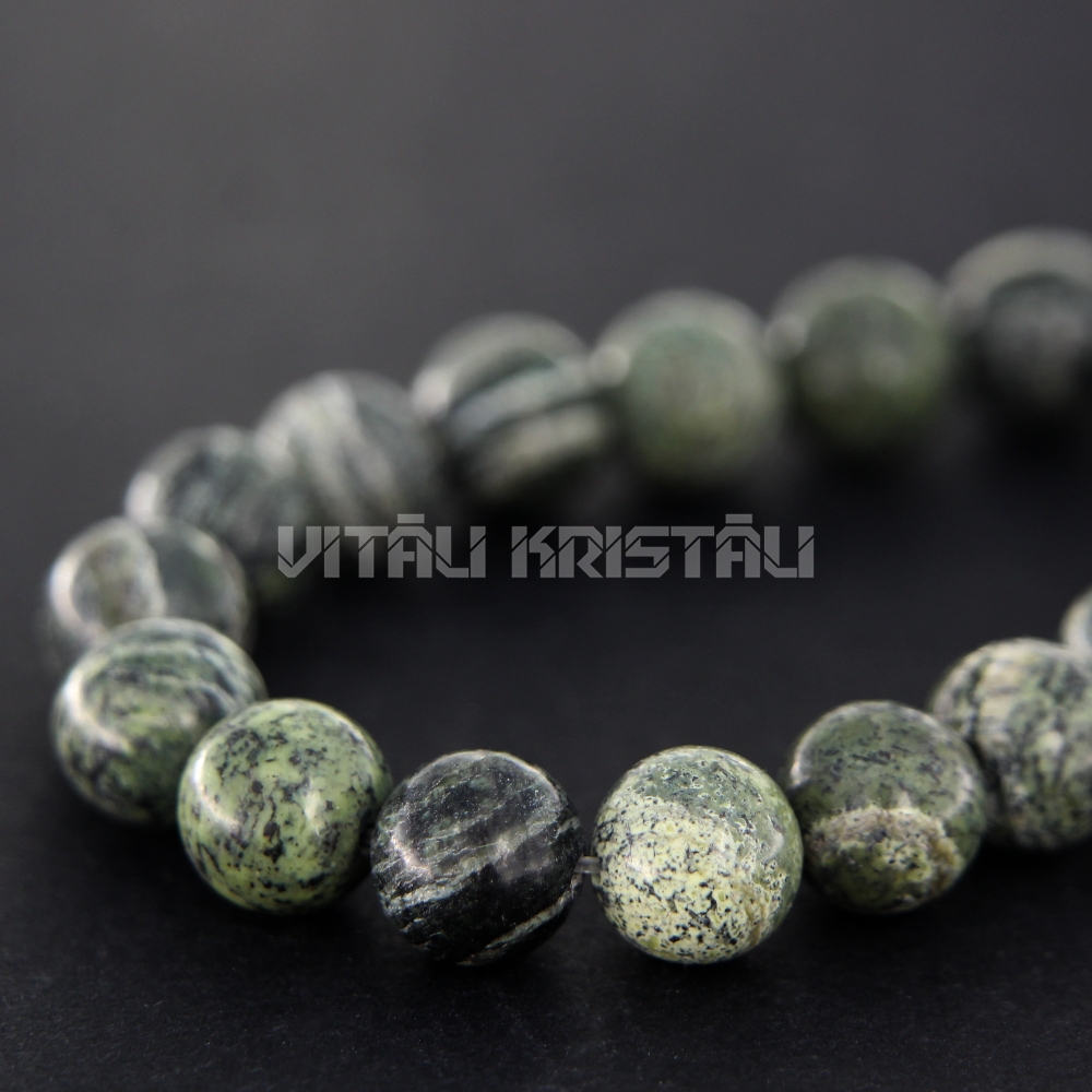 Серпентин змеевик бусины 10 мм нить 19 см - Размер 10 мм - Магазин - Vitali  Kristali от 6.50 €