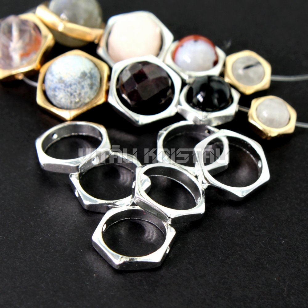 Atdalītājs 13 x 10 x 2 mm pērlītēm 10 mm sudraba krāsa 1 gb.