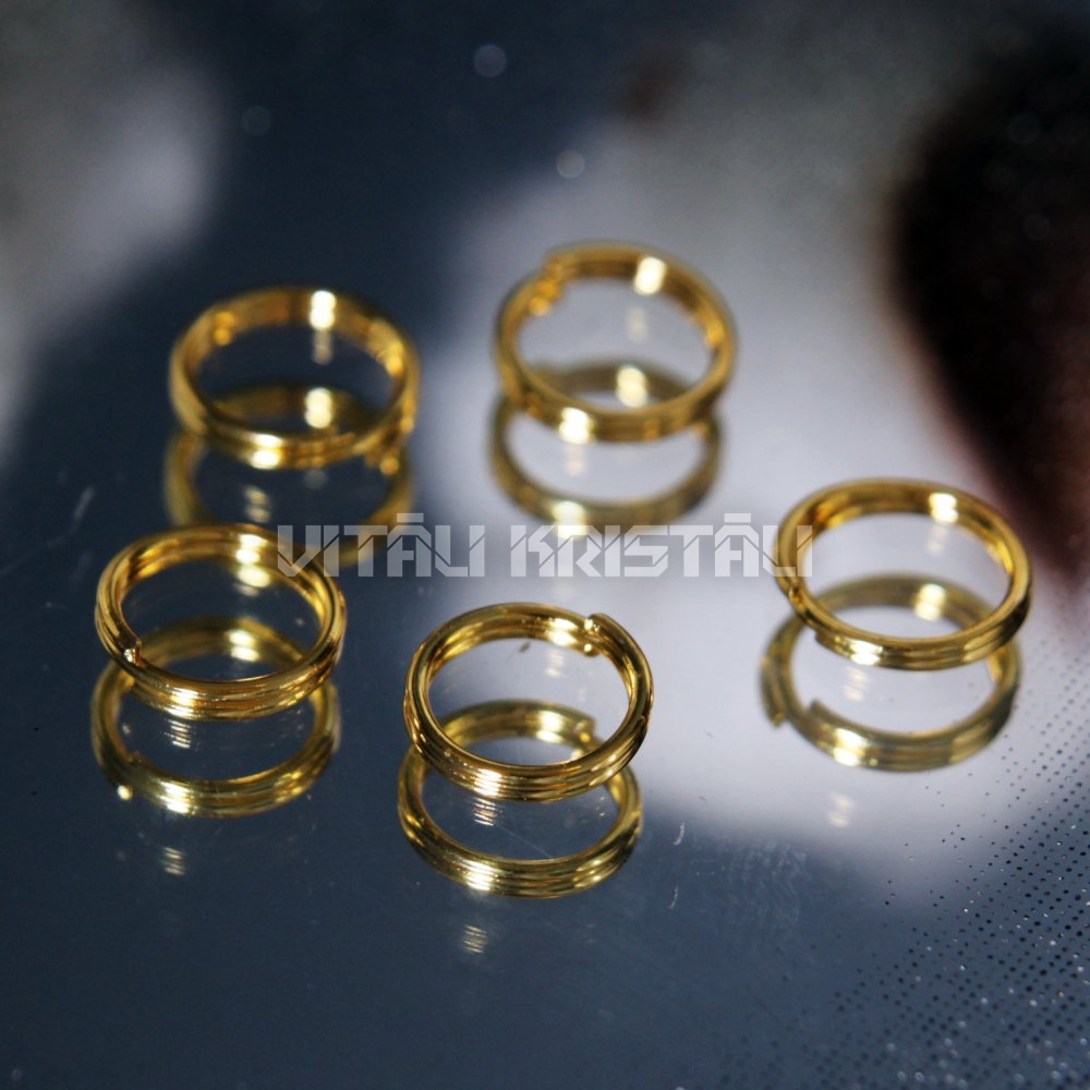 Riņķis apaļš dubults atvērts 8 mm apzeltīts 1 gb
